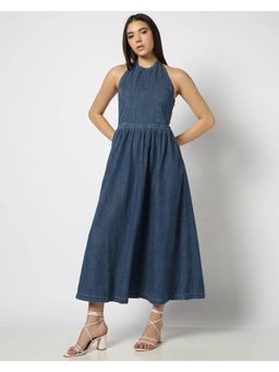GAP - Halter Neck Denim Blue Dress