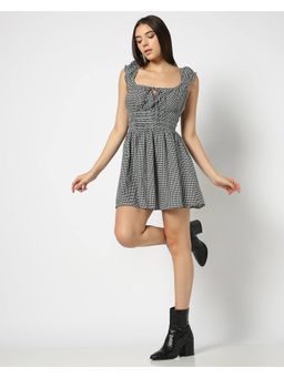 GAP - Gingham Square Neck Black Dress