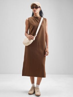 TOKYO TALKIES - Sleeveless Brown Dress