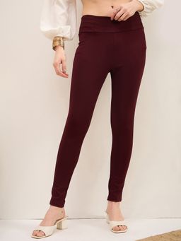 ZUMMER - Roma Slim Fit Burgundy Jeggings