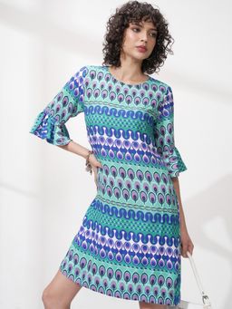 TOKYO TALKIES - Print A-Line Multicolour Dress