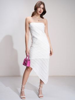TOKYO TALKIES - Self Design Bandeau White Dress
