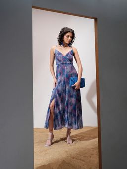 TOKYO TALKIES - Print Blue Dress