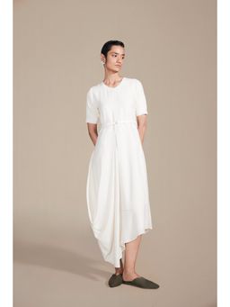 AMPM - Raysa White Round Neck Midi Dress