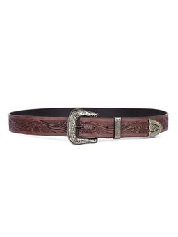Celtic - Crafted Mastery Hand-Carved Leather Belt - Brown