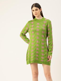 APSLEY - Sweater Dress Green