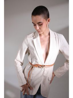 Kazo - Braided Thin Tan Belt (M)