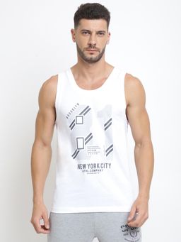Van Heusen Innerwear - Sport Men Graphic Print & Super Soft Vest - White Ny 81