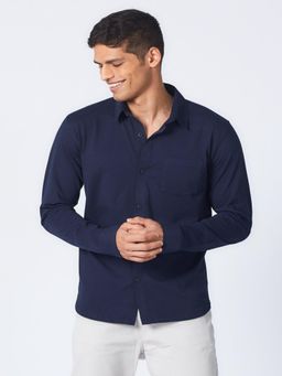 Creatures of Habit - Pima Jersey Shirt Deep Navy Blue