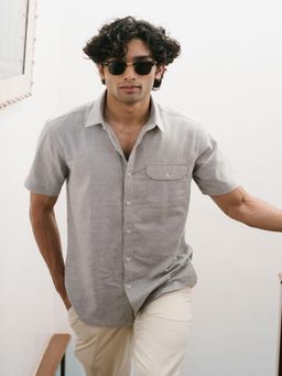 Creatures of Habit - Egyptian Cotton Shirt | Short Sleeve Light Grey