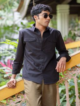 Creatures of Habit - Heavyweight Cotton Overshirt Jet Black