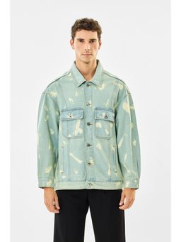 Snitch - Light Blue Acid Wash Full Sleeves Relaxed Casual Jacket for Men