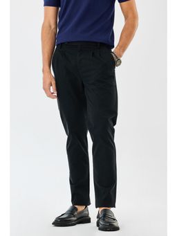 Snitch - Black Solid Straight Casual Trouser for Men