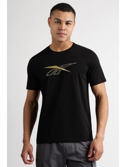 Reebok - Men Black Solid T-Shirt