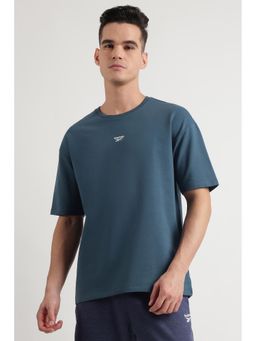 Reebok - Men Blue Solid T-Shirt