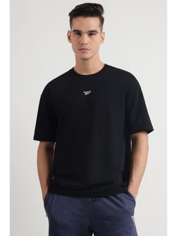 Reebok - Men Black Solid T-Shirt