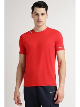 Reebok - Men Red Solid T-Shirt