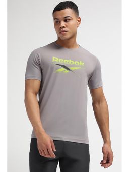 Reebok - Men Grey Solid T-Shirt