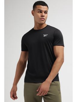 Reebok - Men Black Solid T-Shirt
