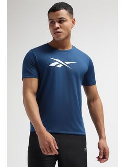 Reebok - Men Blue Solid T-Shirt