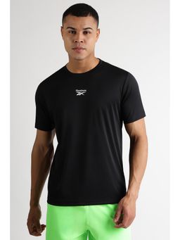 Reebok - Men Black Solid T-Shirt