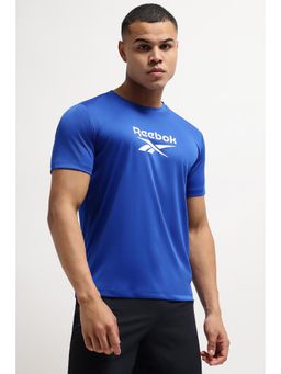 Reebok - Men Blue Solid T-Shirt
