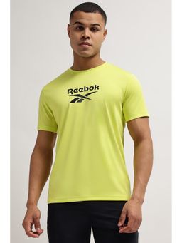 Reebok - Men Green Solid T-Shirt