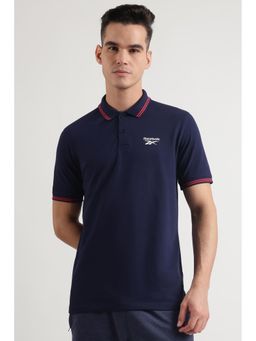 Reebok - Men Navy Blue Polo T-Shirt