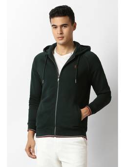 Van Heusen - Men Green Solid Hoodie