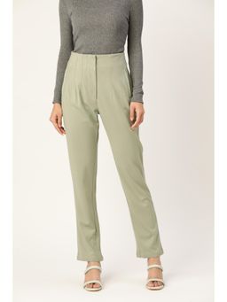 ZASTRAA - Women Smart Slim Fit High-Rise Trousers