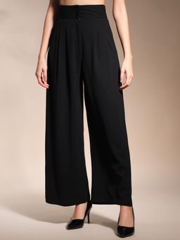 ZASTRAA - Black High Waist Darted Korean Pant