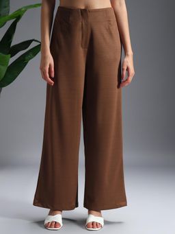 ZASTRAA - Brown High Waist Culotte Trouser
