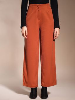 ZASTRAA - Rust High Waist Culotte Trouser
