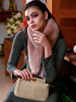 Odette - Stunning Beige Structured Satchel Sling Bag