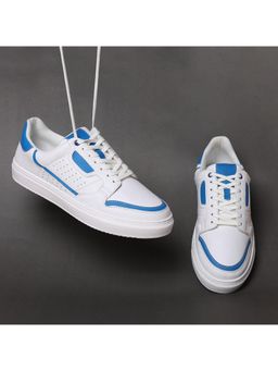 V8 by Ruosh - The Aldor White & Blue Men Casual Sneakers