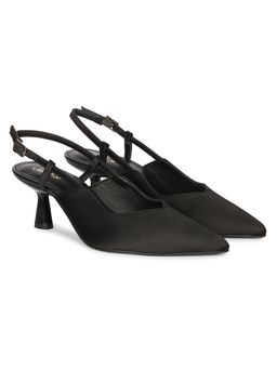Saint G - Romy Black Leather Mule Heels