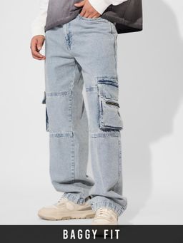The Souled Store - Originals Denim Washed Grey Baggy Fit Men Jeans