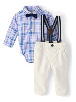 The Children's Place - Baby Boys Dad and Me Plaid Poplin Two Piece Outfit (Set of 2)