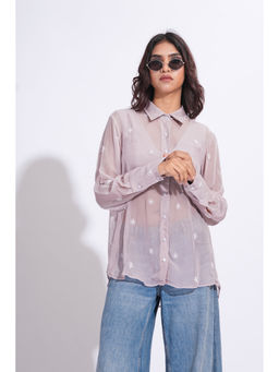 Shruti S - Organza Formal Lavender Shirt