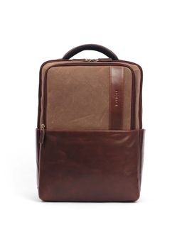 Mai Soli - Men Vintage Brown Waxed Canvas and Genuine Leather Lyon Backpack