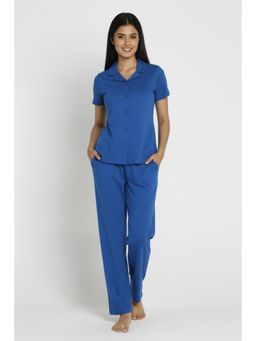 Zivame - Knit Cotton Nightsuit - Navy Peony