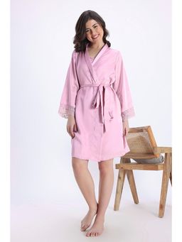 Zivame - Luxe Satin Nightsuit With Bag & Scrunchie Belt - Bridal Rose