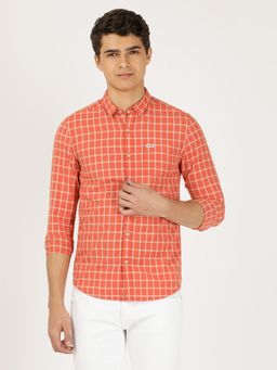 Wrangler - Men Checked Red Shirt (Slim)