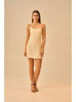 True West - Women Cream Sleeveless Mini Dress