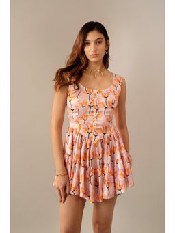 True West - Women Pink Satin Mini Dress