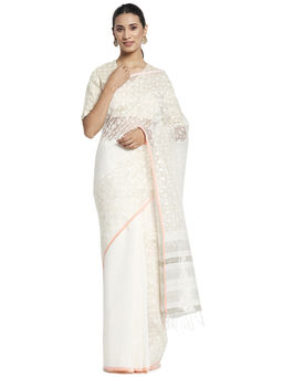 Fabindia - Natural Hand Woven Cotton Silk Blend Saree