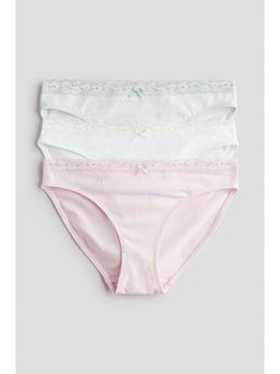 H&M - Girls Pink 3-Pack Cotton Briefs