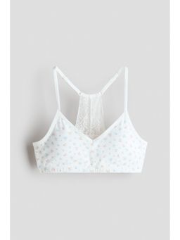 H&M - Girls White Lace-Detail Crop Top