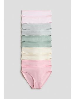 H&M - Girls Pink 10-Pack Cotton Briefs