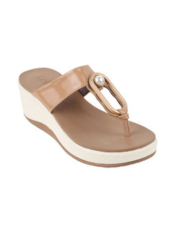 Catwalk - Women Round Toe Beige Heeled Sandals